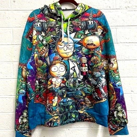 Devin Du Other - Devin Du Mens Rick & Morty Hoodie Sweatshirt  All Over Print Pullover Y2K